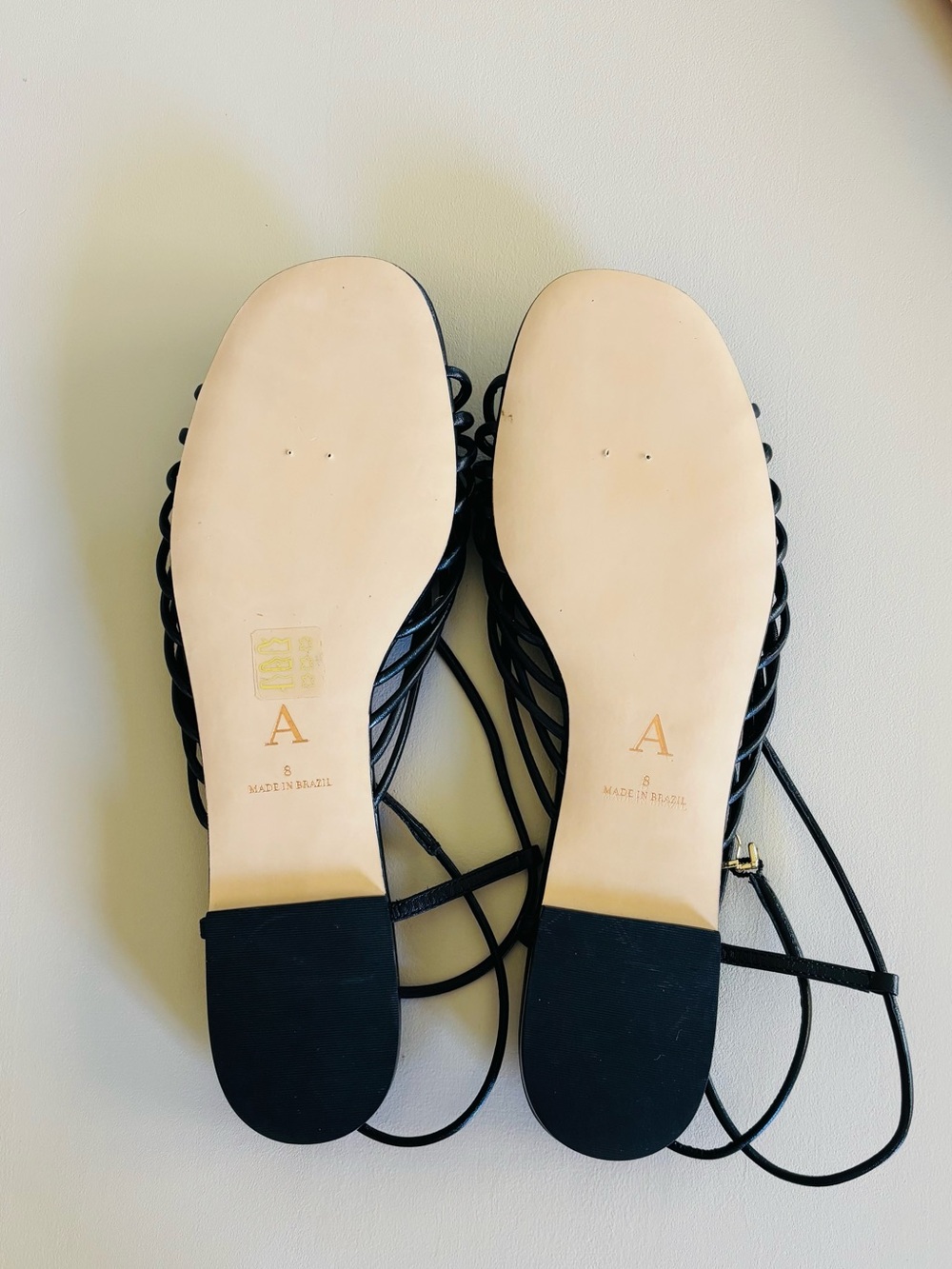 Anthropologie Strappy Flats Sandals Black Size 8 NWOT - Picture 3 of 3